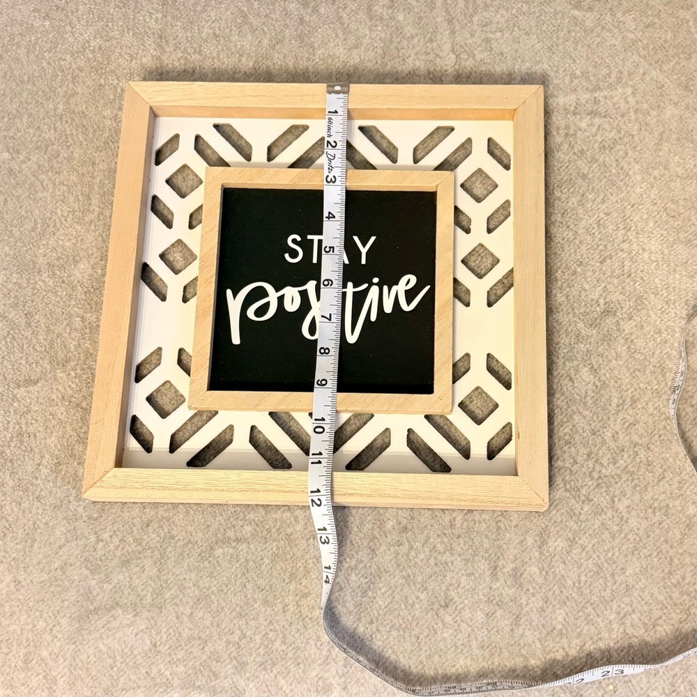 Stay Positive Wall Art with Natural Wood Frame - Picture 10 of 10
